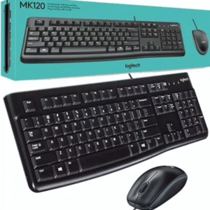 TECLADO E MOUSE LOGITECH MK120 1000DPI PRETO ABNT2