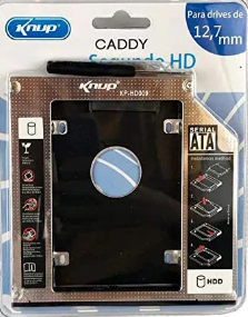 ADAPTADOR SATA HD OU SSD PARA LEITOR DE DVD  SECOND HDD CADDY 12.7MM KP HD009 KNUP