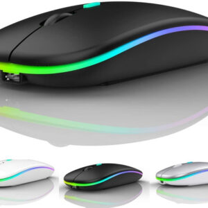 MOUSE SEM FIO USB RECARREGÁVEL PC NOTEBOOK TV E-1200 RELOG'S PRETO