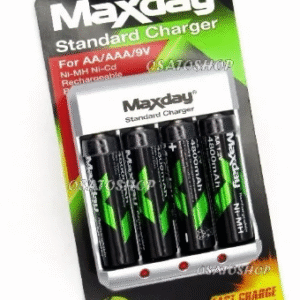 CARREGADOR DE PILHAS MOX COM 4 PILHAS AA MAXDAY MD806B