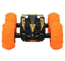 CARRO DE CONTROLE WY SURMOUNT 0933 2.4GHZ COM RODAS INFLÁVEIS PARA SALTOS -PRETO E LARANJA