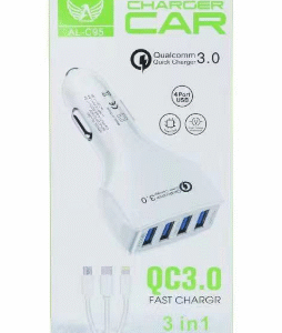 CARREGADOR ALTOMEX VEICULAR AL-C95 3 IN 1 IPHONE V8 TYBE C 3,0 COM 4USB