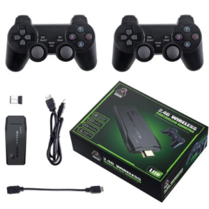 CONSOLE LINUX GAME STICK LITE 4K COM MAIS DE 10000 JOGOS RETRO  2  CONTROLES , USB -PRETO
