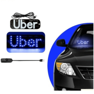 PLACA UBER LETREIRO MOTORISTA LED USB COM BOTÃO LIGA/DESLIGA AL-1138