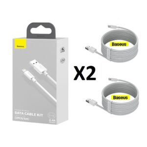 KIT C/2 CABOS REFORÇADOS USB LIGHTNING BASEUS 1,5M IPHONE TZCALZJ-02