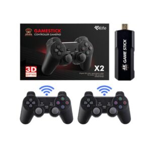 4LIFE GAME STICK X2 LINUX 64GB, 2GB RAM, 2.4GHZ COM 2 CONTROLES (PS1, PSP, N64, DREAMCAST, MAME, ARCADE, ETC.