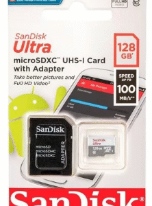 CARTAO DE MEMORIA MICRO SD 128GB 100MB S ULTRA COM ADAPTADOR SD  SANDISK