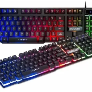 TECLADO GAMER SEMI MECANICO LED ABNT2 EXBOM BK-151C