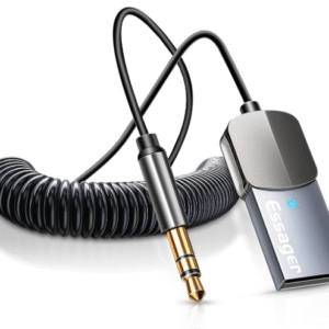 ADAPTADOR AUX BLUETOOTH PARA CARRO, RECEPTOR BLUETOOTH 5.0 COM CANCELAMENTO DE RUÍDO ESSAGER,