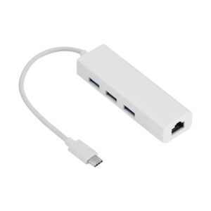 ADAPTADOR CONVERSOR RJ-45 PARA USB PARA TIPO-C HUB 3 PORTAS LE 5575 KA-1590