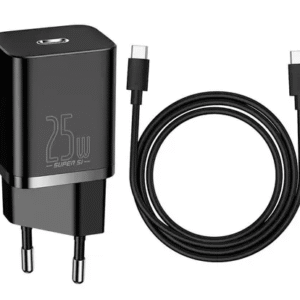 KIT CARREGADOR IPHONE 25W USB-C X USB-C  BASEUS TZCCSUP-L01  PRETO