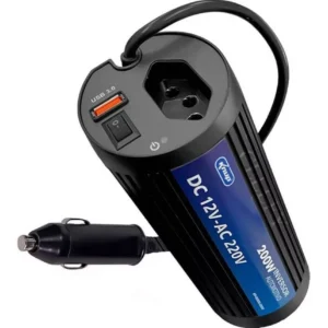 INVERSOR AUTOMOTIVO VEÍCULAR 60HZ 200W 12V/220V USB 3.0