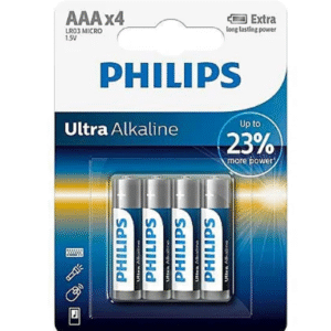 PILHA ULTRA ALKALINA PHILIPS AAA 23% MAIS FORTE