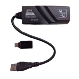CABO ADAPTADOR DE REDE RJ45 2 EM 1 10/100/1000MBPS SAÍDA USB/ADAPATDOR  TYPE C KNUP - KP-AD106