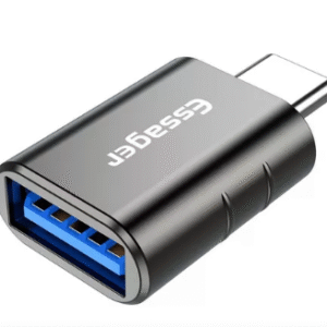 ADAPTADOR ESSAGER USB TIPO C MACHO PARA USB 3.0 FÊMEA OTG COR CINZA-ESCURO
