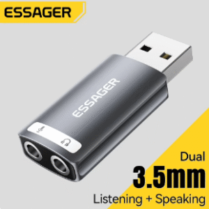 PLACA DE SOM USB ESSAGER P3 MICROFONE/FONE