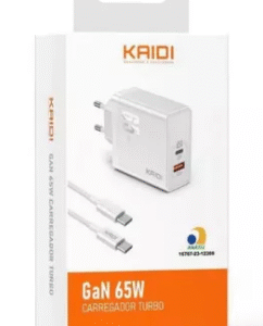 CARREGADOR RÁPIDO USB-C  / USB KAIDI 65W KD-681CC
