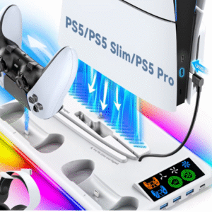 BASE VERTICAL PARA PS5, PS5 SLIM, PS 5 PRO COM REFRIGERAÇÃO HA-8008