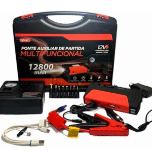 FONTE AUXILIAR DE PARTIDA PORTÁTIL VEICULAR + COMPRESSOR KNUP KP-TC07A