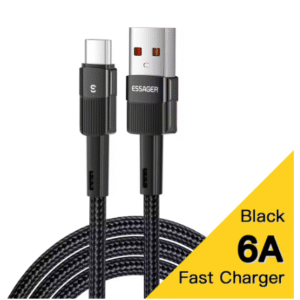 CABO CARREGADOR TURBO PD 100W TIPO C PARA USB ESSAGER 2M