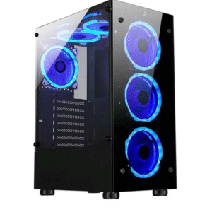 GABINETE GAMER RISE MODE GLASS 06X, MID TOWER, ATX, LATERAL EM VIDRO FUMÊ E FRONTAL EM VIDRO TEMPERADO, PRETO - RM-CA-06