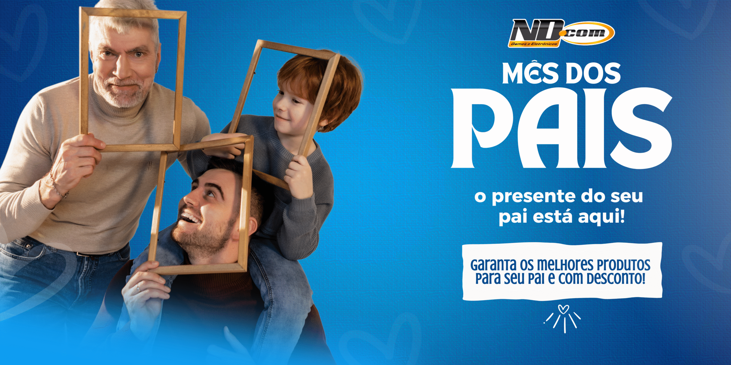 Banner de desconto para o dia dos pais moderno azul