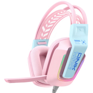 FONE DE OUVIDO HEADSET GAMER PROFISSIONAL ONIKUMA X13 TIPO G335 RGB ROSA COMPATÍVEL COM CELULAR PC NOTEBOOK XBOX PLAYSTA