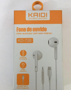 FONE DE OUVIDO TIPO C C/ MICROFONE KAIDI KD-726