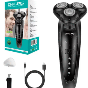 Barbeador Elétrico Daling DL-9273 Recarregável 3 Lâminas Preto