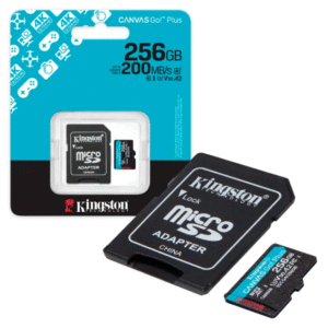 CARTÃO DE MEMÓRIA CANVAS GO PLUS 256GB 200MB/S V30 A2 SDCG4/256GB KINGSTON