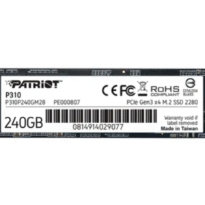 SSD PATRIOT P310 240GB M.2 2280 NVME 1700MB/S