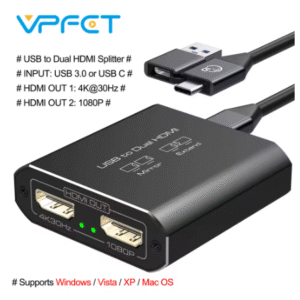 ADAPTADOR DISPLAYLINK DIVISOR USB PARA HDMI SAÍDA 4K @ 30HZ 1080P @ 60HZ PARA WINDOWS MAC