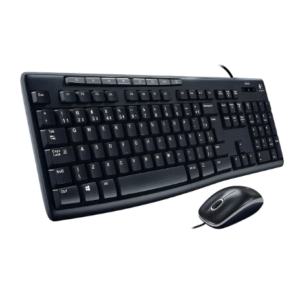KIT TECLADO E MOUSE LOGITECH MK200 COM FIO USB NA COR PRETA