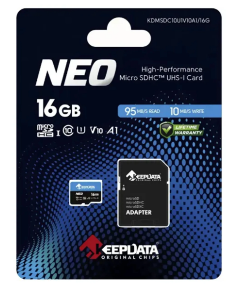 CARTAO DE MEMORIA MICRO SD 16GB 95MB/S KEEPDATA